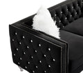 2066 Two Seat Sofa Black Seat Armrest Black Velvet