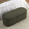 Video Welike Length 45.5 Inchesstorage Ottoman Bench Upholstered Fabric Storage Bench End Of Bed Stool With Safety Hinge For Bedroom, Living Room, Entryway, Green Teddy. Green Foam Fabric