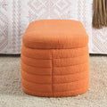 Video Welike Length 45.5 Inchesstorage Ottoman Bench Upholstered Fabric Storage Bench End Of Bed Stool With Safety Hinge For Bedroom, Living Room, Entryway, Orange Teddy. Orange Foam Fabric