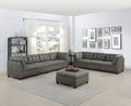 Living Room Furniture Antique Grey Modular Sofa Set 8Pc Set Tufted Couch 4X Corner Wedge 3X Armless Chairs And 1X Ottoman Antique Gray Wood Primary Living Space Tufted Back Contemporary,Modern,Transitional Modular Faux Leather 8 Seat