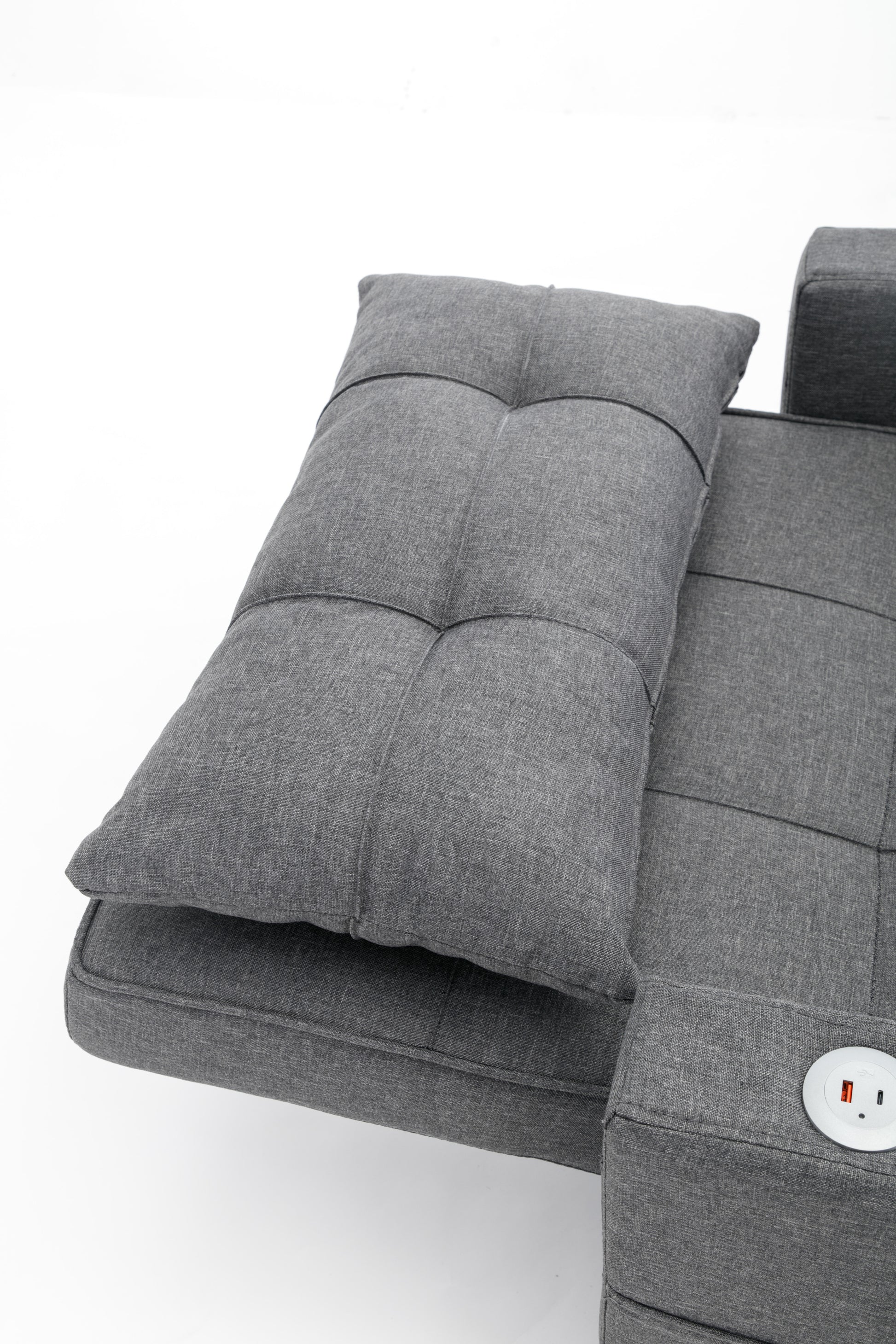 Futon Chair Bed Convertible Chair 3 In 1 Pull Out Sleeper Chair Beds With Usb Ports,Wear Resistant And Anti Scratch, Armchair Bed Sleeper For Living Room Dark Grey Linen Dark Grey Foam Linen 1 Seat