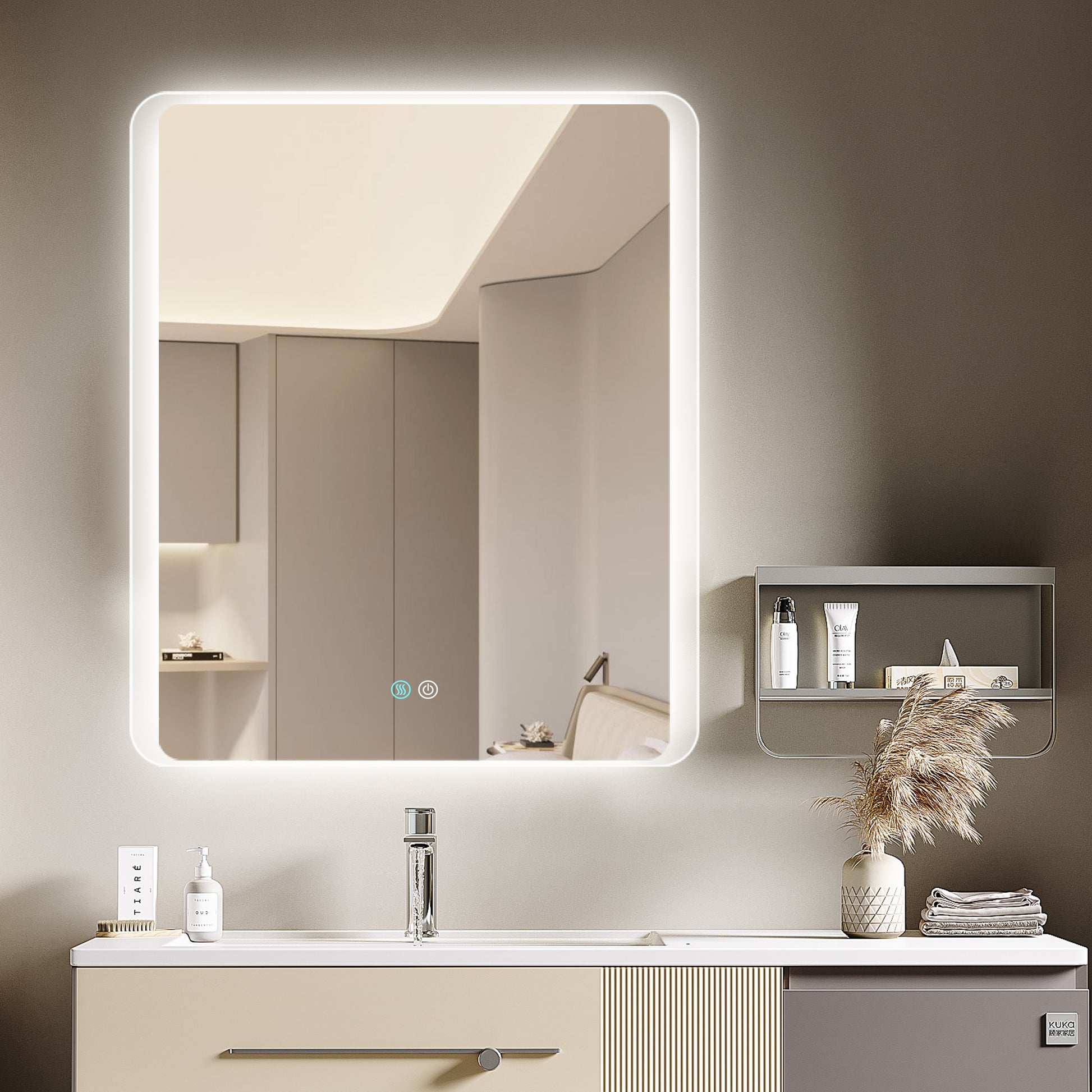 30 x 36 LED Mirror for Bathroom, LED Vanity Mirror natural-modern-glass