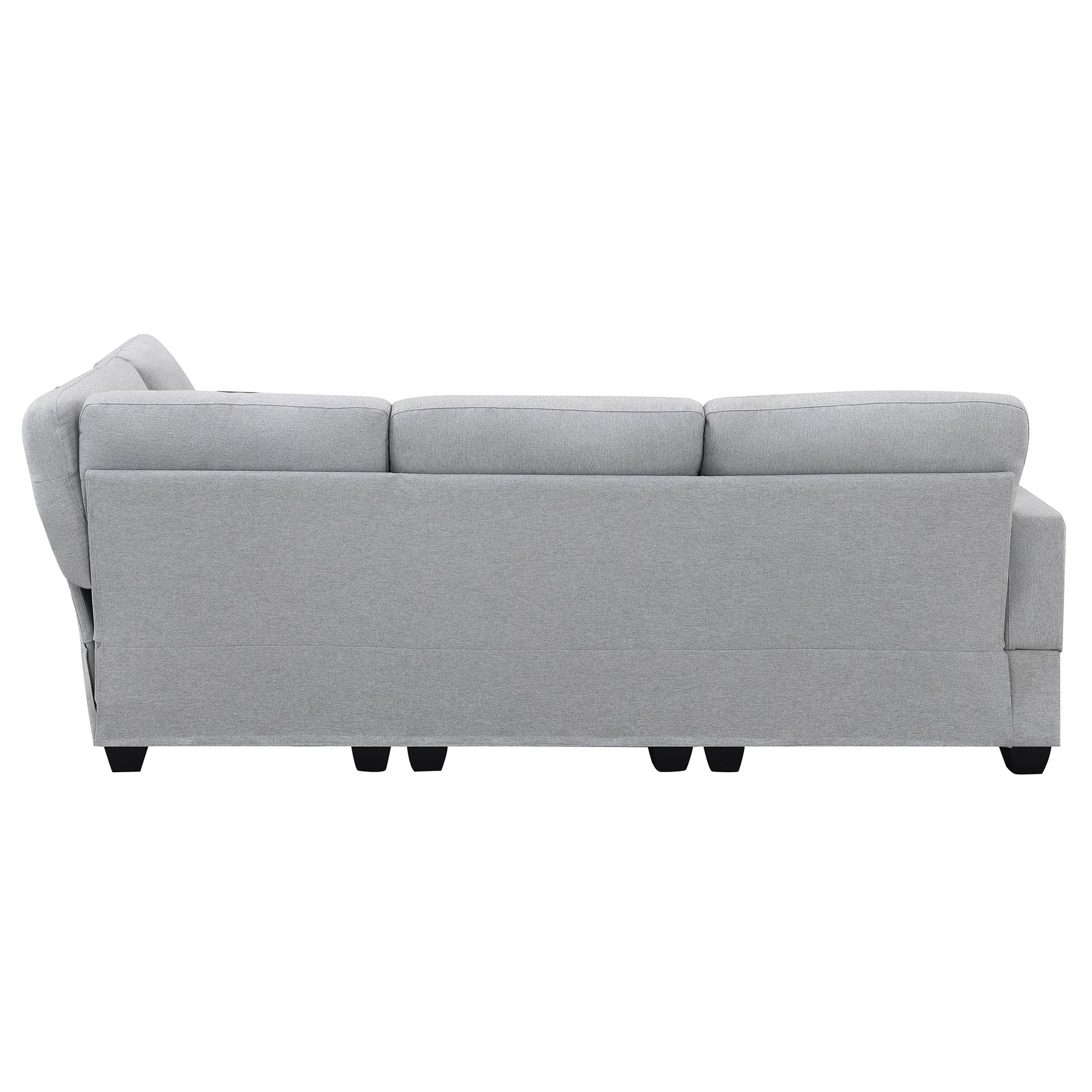 89.8*60.2" Modern Sectional Sofa,5 Seat Modular Couch Set With Convertible Ottoman,L Shape Linen Fabric Corner Couch Set With 2 Pillows For Living Room,Apartment,Office, 3 Colors Grey Linen