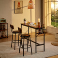 Bar Table Set With Wine Bottle Storage Rack. Rustic Brown,47.24'' L X 15.75'' W X 35.43'' H. Rustic Brown Particle Board