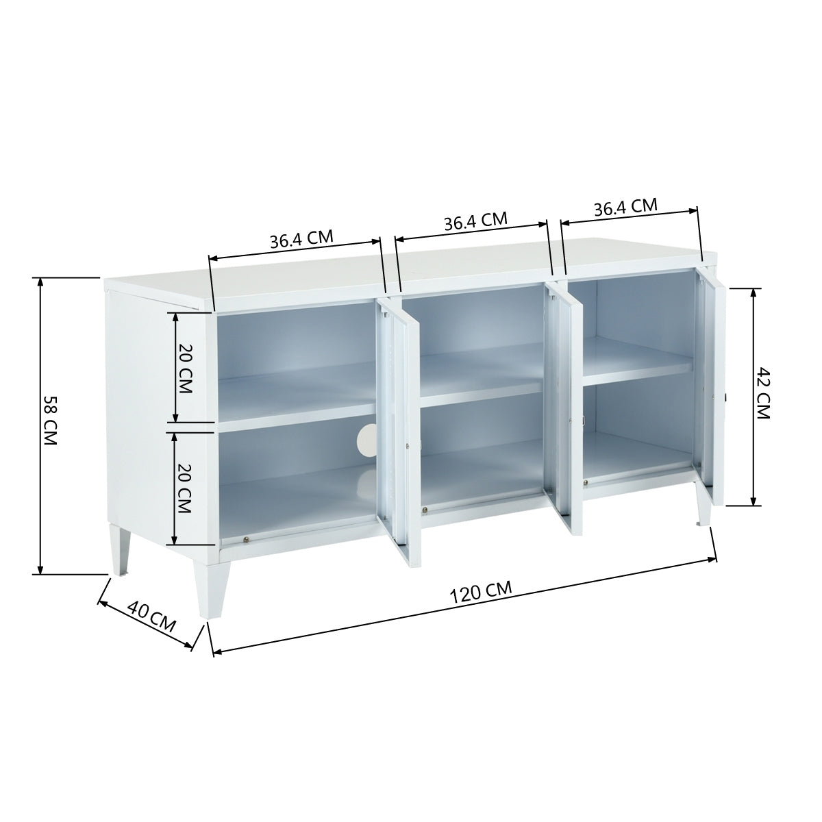 Storage Cabinet, Industrial Metal Side Panel