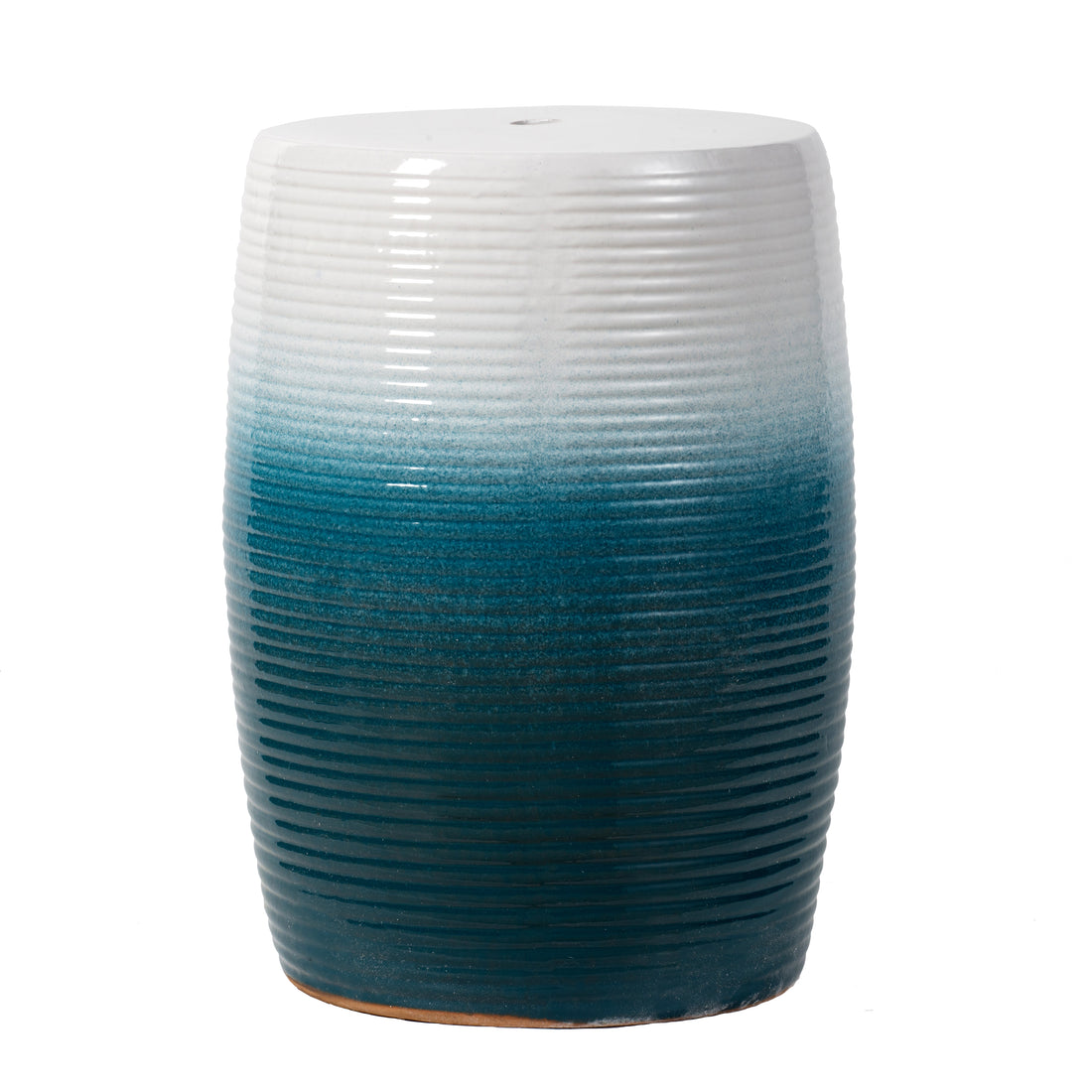 D13X18.5" Ceramic Decorative Garden Stool, Blue Blue Ceramic