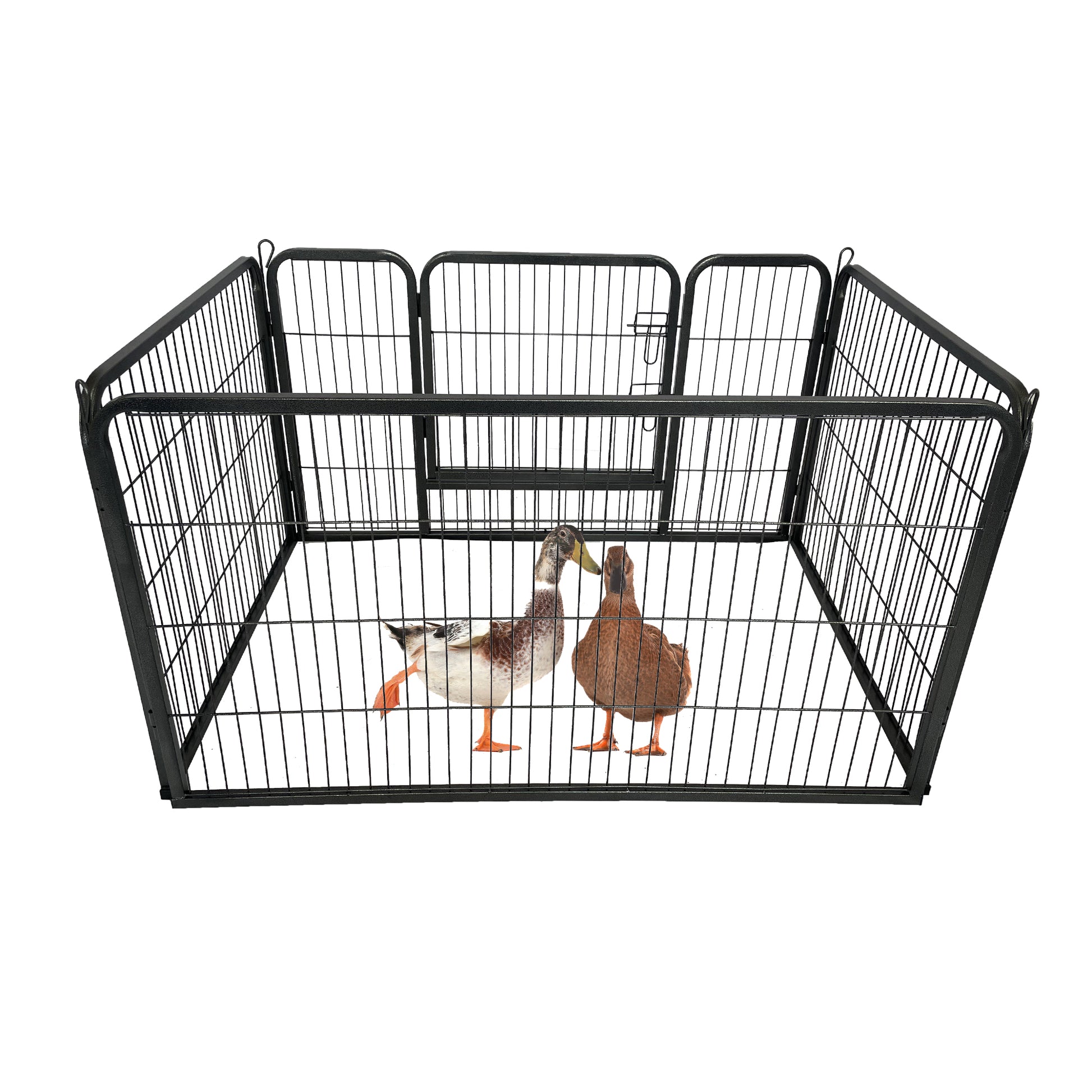 Dog Playpen Designed For Camping, Yard28" Height For Medium Small Dogs, 4Panels Antique Gray Steel