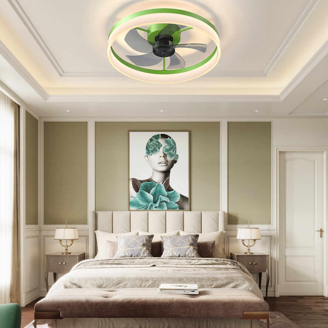 Ceiling Fans With Lights Dimmable Led Embedded Installation Of Thin Modern Ceiling Fans Green Green Modern Abs