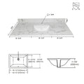 43X22 Inch Bathroom Stone Vanity Top Engineered Stone Carrara White Marble Color With Rectangle Undermount Ceramic Sink And Single Faucet Hole With Back Splash . Grey Stone