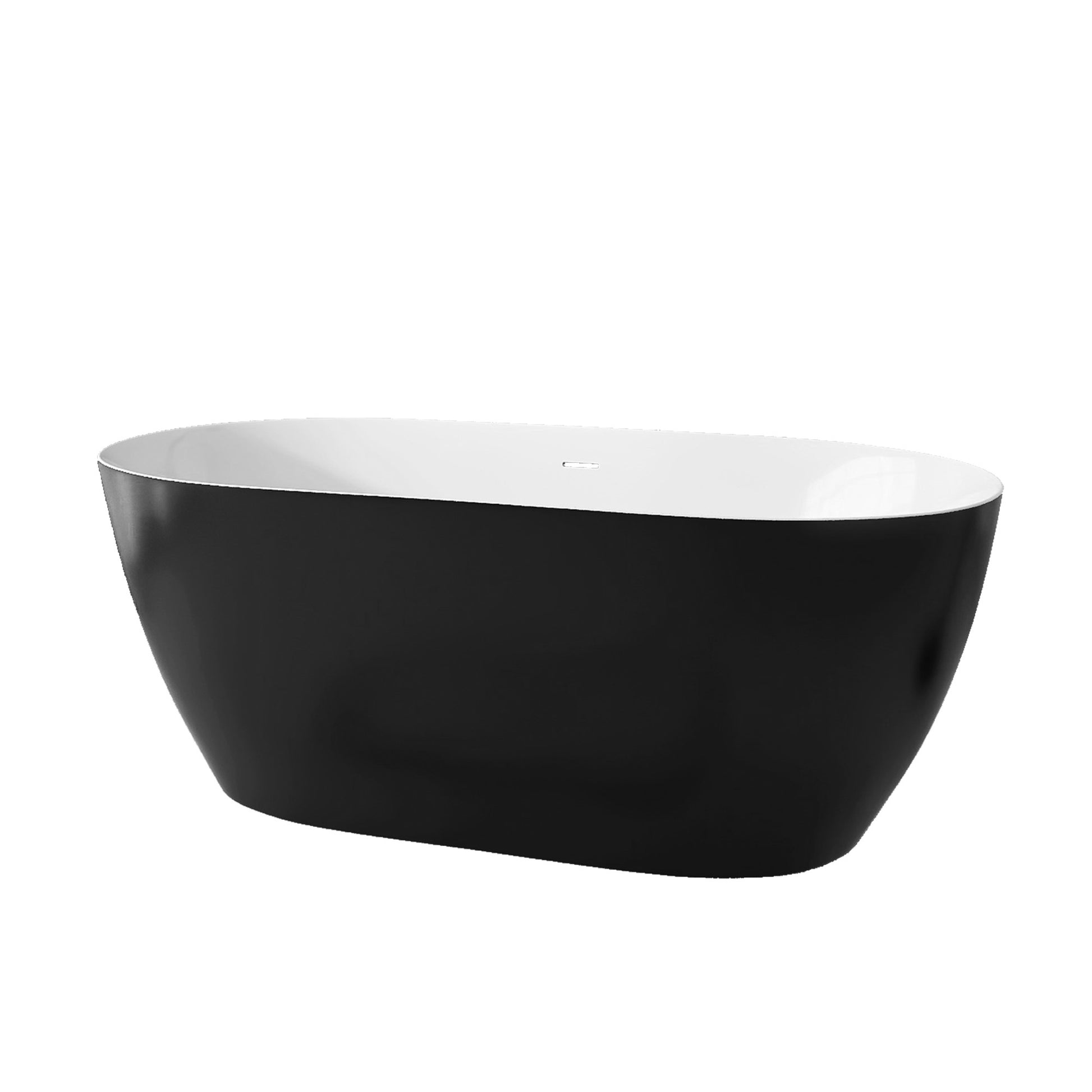 51" Acrylic Free Standing Tub Classic Oval Shape Soaking Tub Adjustable Freestanding Bathtub With Integrated Slotted Overflow And Chrome Pop Up Drain Anti Clogging Matte Black Matte Black Oval Bathroom Freestanding Tubs Polished Less Than 59 In Modern