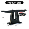 A Modern, Minimalist, And Luxurious Table. A Black Imitation Marble Tabletop With Mdf U Shaped Legs. Dining Table, Computer Table. For Restaurants And Living Rooms 63