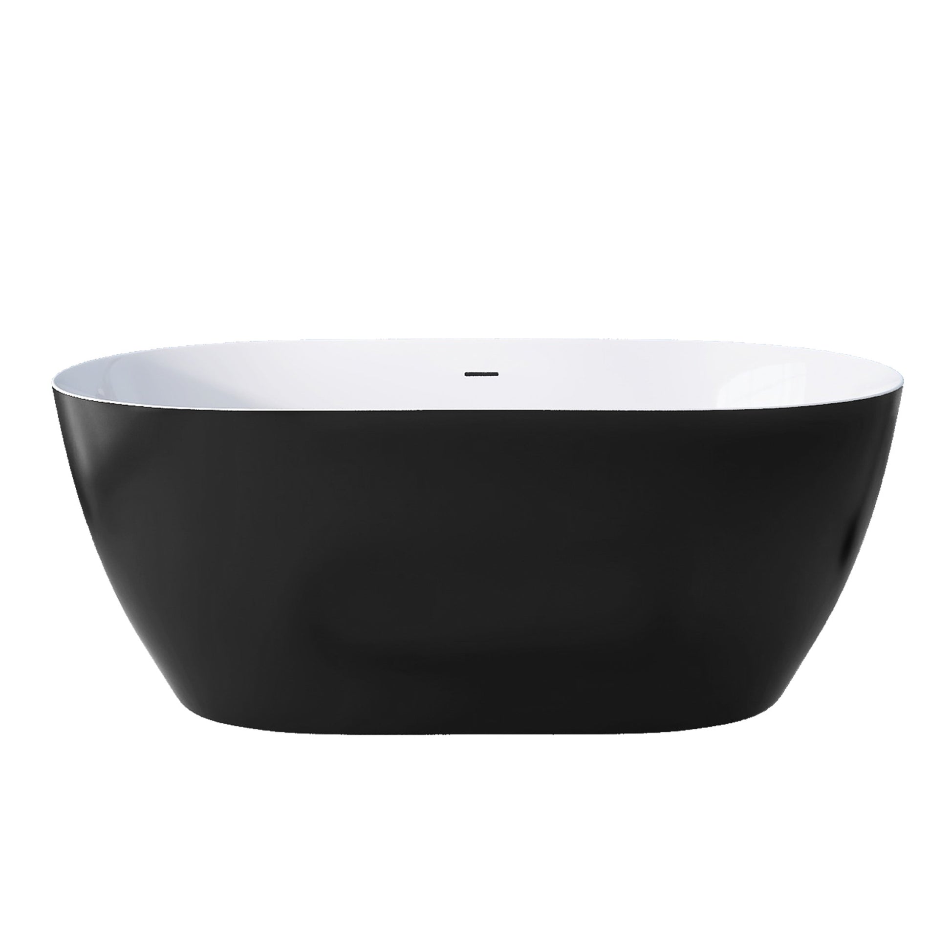 51" Acrylic Free Standing Tub Classic Oval Shape Soaking Tub Adjustable Freestanding Bathtub With Integrated Slotted Overflow And Chrome Pop Up Drain Anti Clogging Matte Black Matte Black Oval Bathroom Freestanding Tubs Polished Less Than 59 In Modern