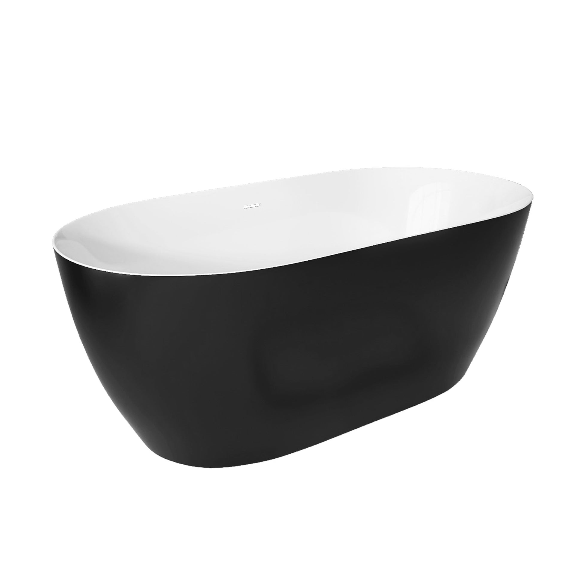 51" Acrylic Free Standing Tub Classic Oval Shape Soaking Tub Adjustable Freestanding Bathtub With Integrated Slotted Overflow And Chrome Pop Up Drain Anti Clogging Matte Black Matte Black Oval Bathroom Freestanding Tubs Polished Less Than 59 In Modern