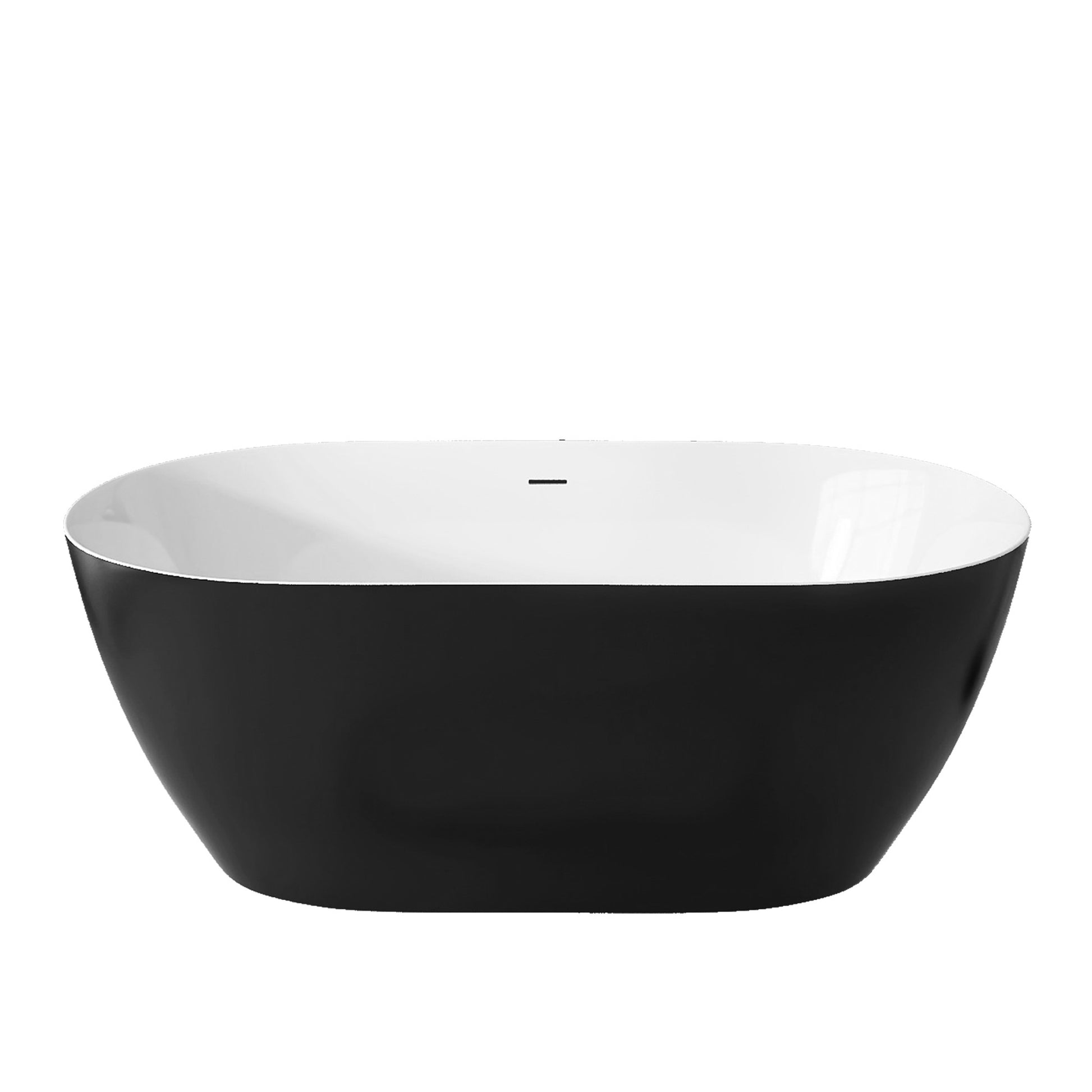 51" Acrylic Free Standing Tub Classic Oval Shape Soaking Tub Adjustable Freestanding Bathtub With Integrated Slotted Overflow And Chrome Pop Up Drain Anti Clogging Matte Black Matte Black Oval Bathroom Freestanding Tubs Polished Less Than 59 In Modern