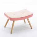 Wooden Step Ottoman,Wooden Step Stool For Adults,Square Cushion Foot Stool,Small Stool With Non Slip Pad,Wood Stool Suitable For Bedroom, Living Room And Kitchen Pink Pink Foam Linen