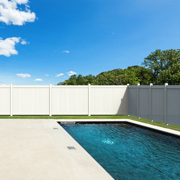 Privacy Fence Panels 6ft.H x 6ft.W WHITE Vinyl Full white-vinyl