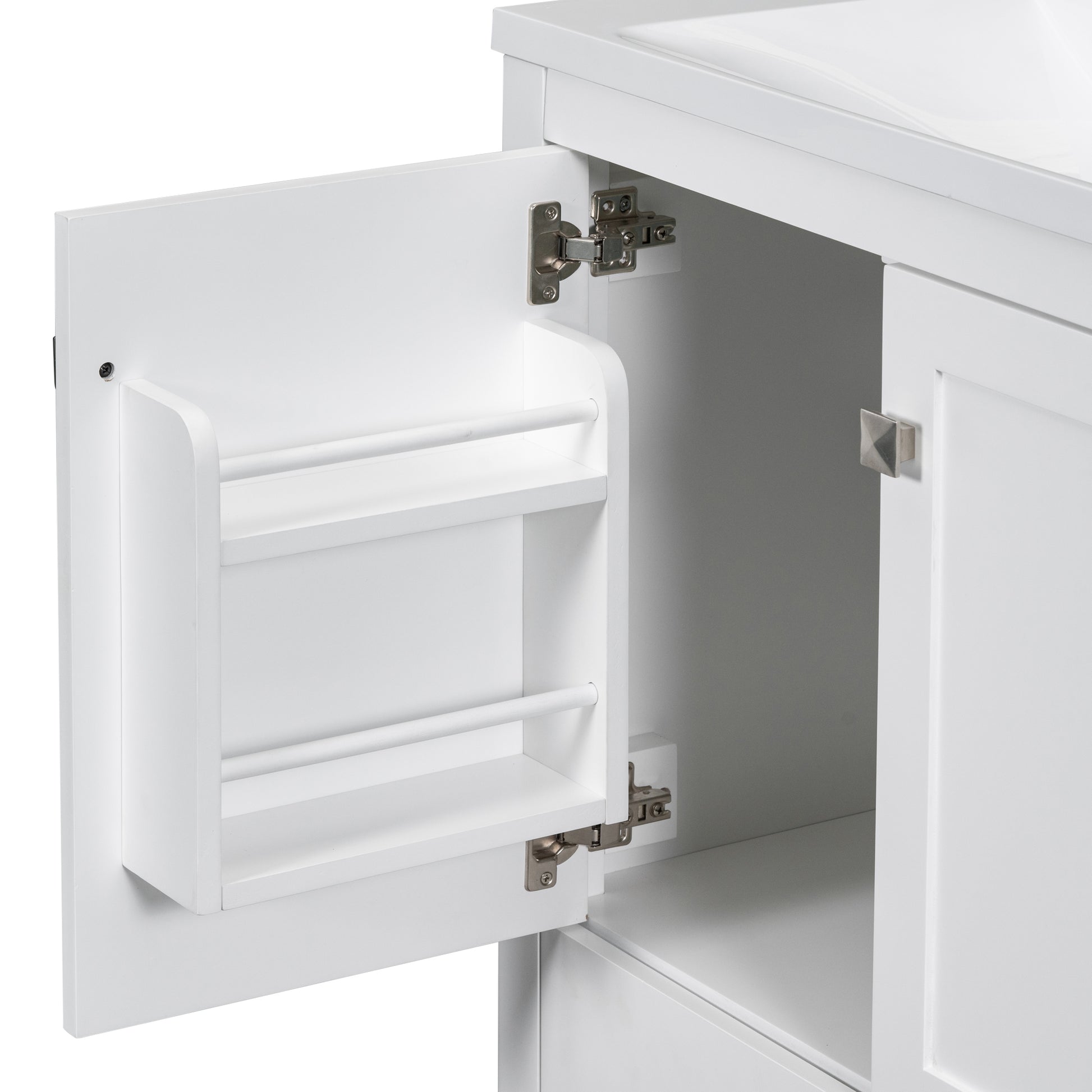 30" White Bathroom Vanity With Single Sink, Combo Cabinet Undermount Sink, Bathroom Storage Cabinet With 2 Doors And A Drawer, Soft Closing, Multifunctional Storage, Solid Wood Frame White Solid Wood Mdf Resin