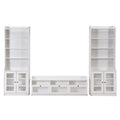 Chic Elegant Entertainment Wall Unit With Tall Cabinets, Modern Tv Console Table For Tvs Up To 65