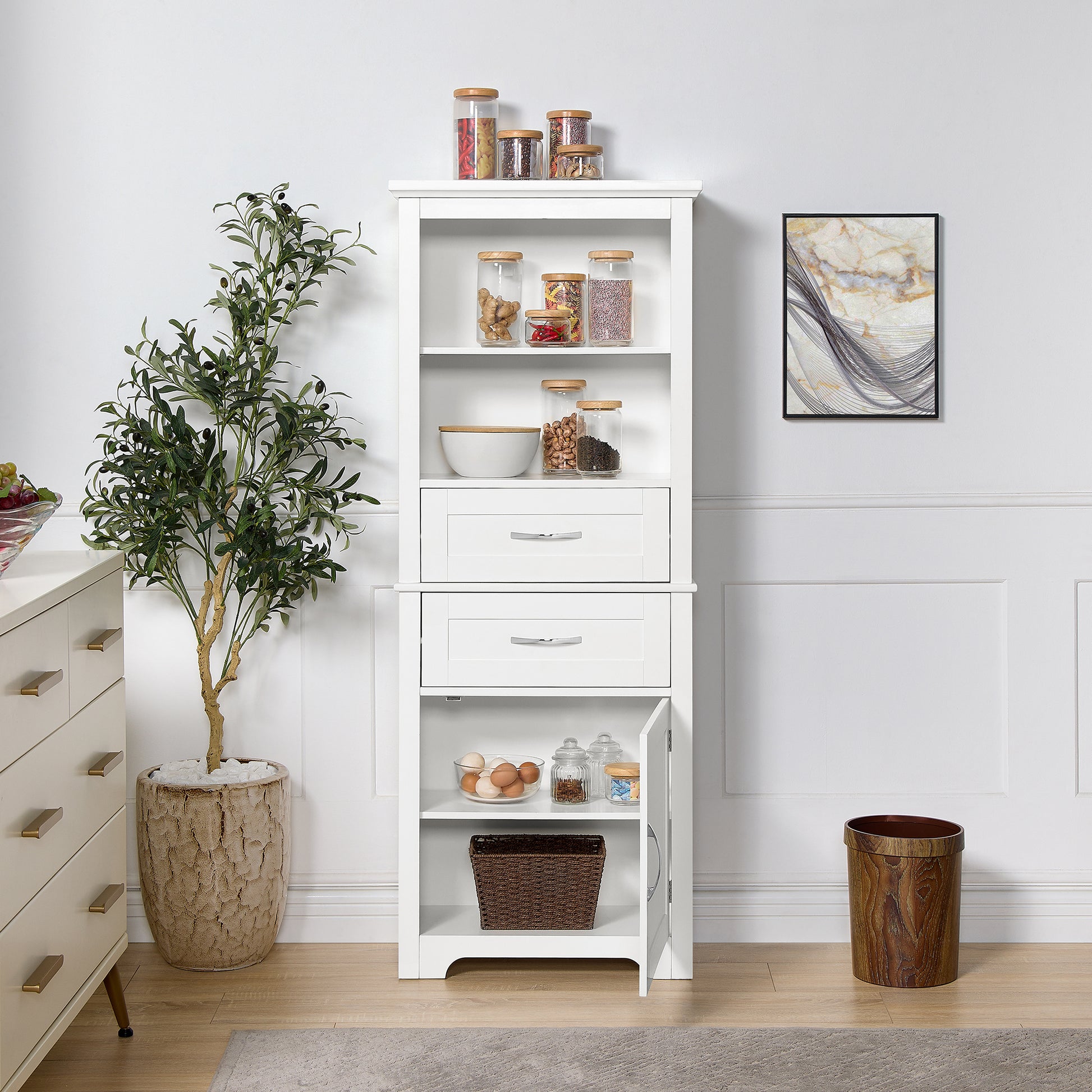 Bathroom cabinets, storage cabinets, cupboards white-mdf