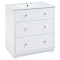 Video 30 Inch Modern White Bathroom Vanity Cabinet With Two Drawers White Mdf