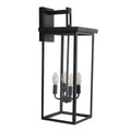 4 Light Black Outdoor Wall Light Black Modern Glass Iron