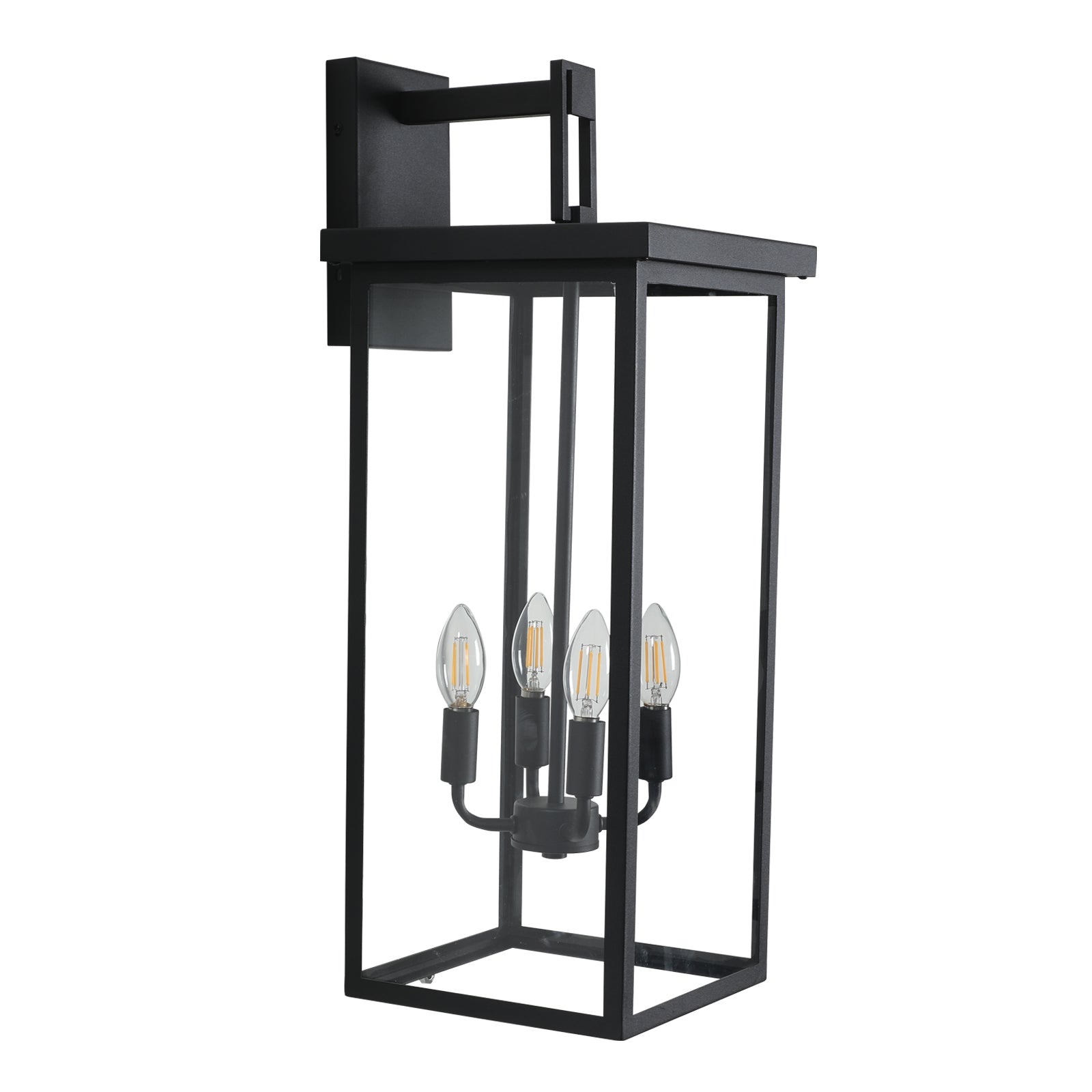 Same As W1340119951 L1013 4 Light Black Outdoor Wall Light No Bulbs Black Modern Glass Iron