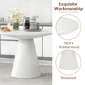 Retro Round Dining Table Minimalist Elegant Table for white-rubber wood