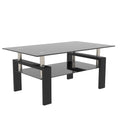 Rectangle Black Glass Coffee Table, Clear Coffee Table,Modern Side Center Tables For Living Room,Living Room Furniture Black Glass