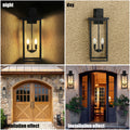 4 Light Black Outdoor Wall Light Black Modern Glass Iron