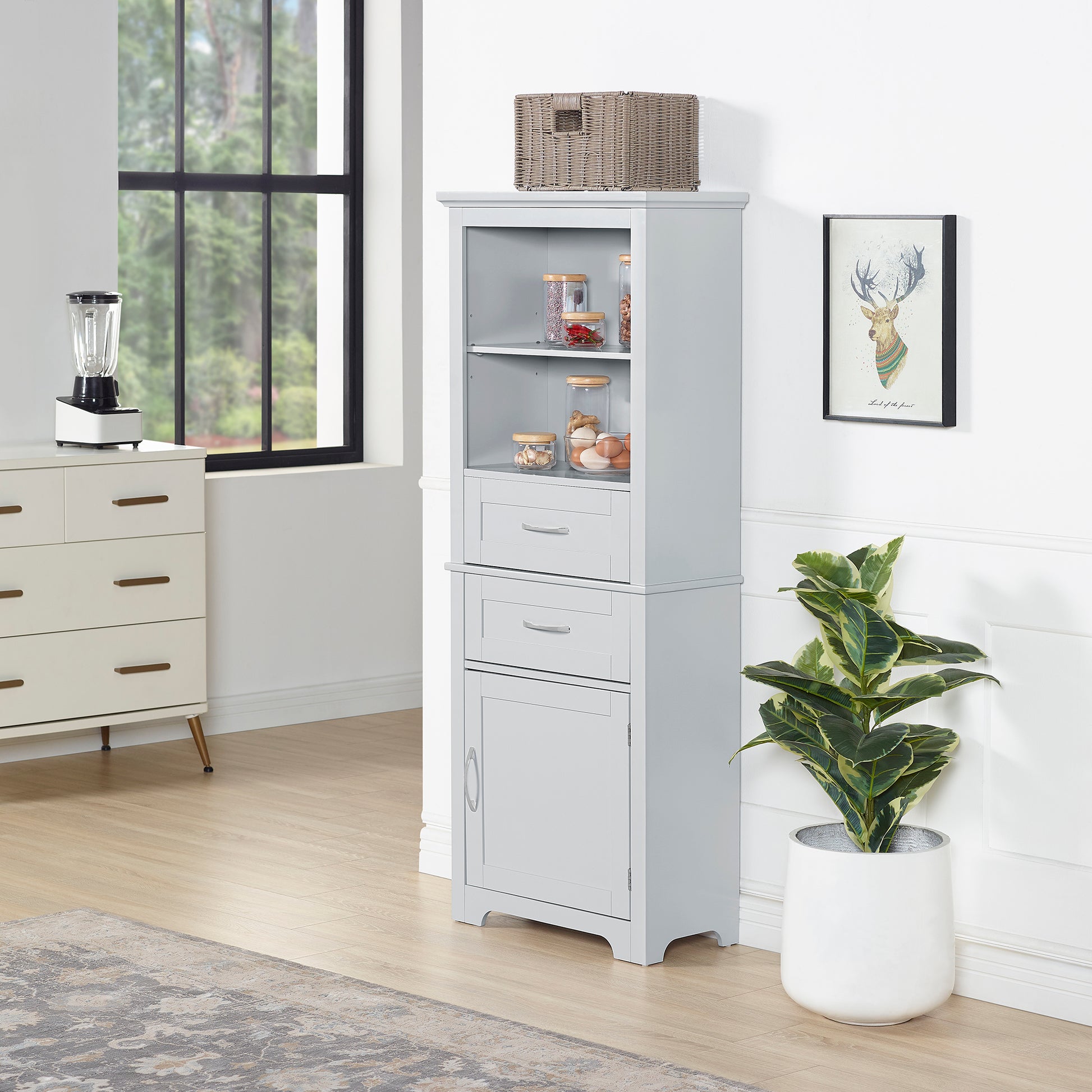 Bathroom cabinets, storage cabinets, cupboards gray-mdf