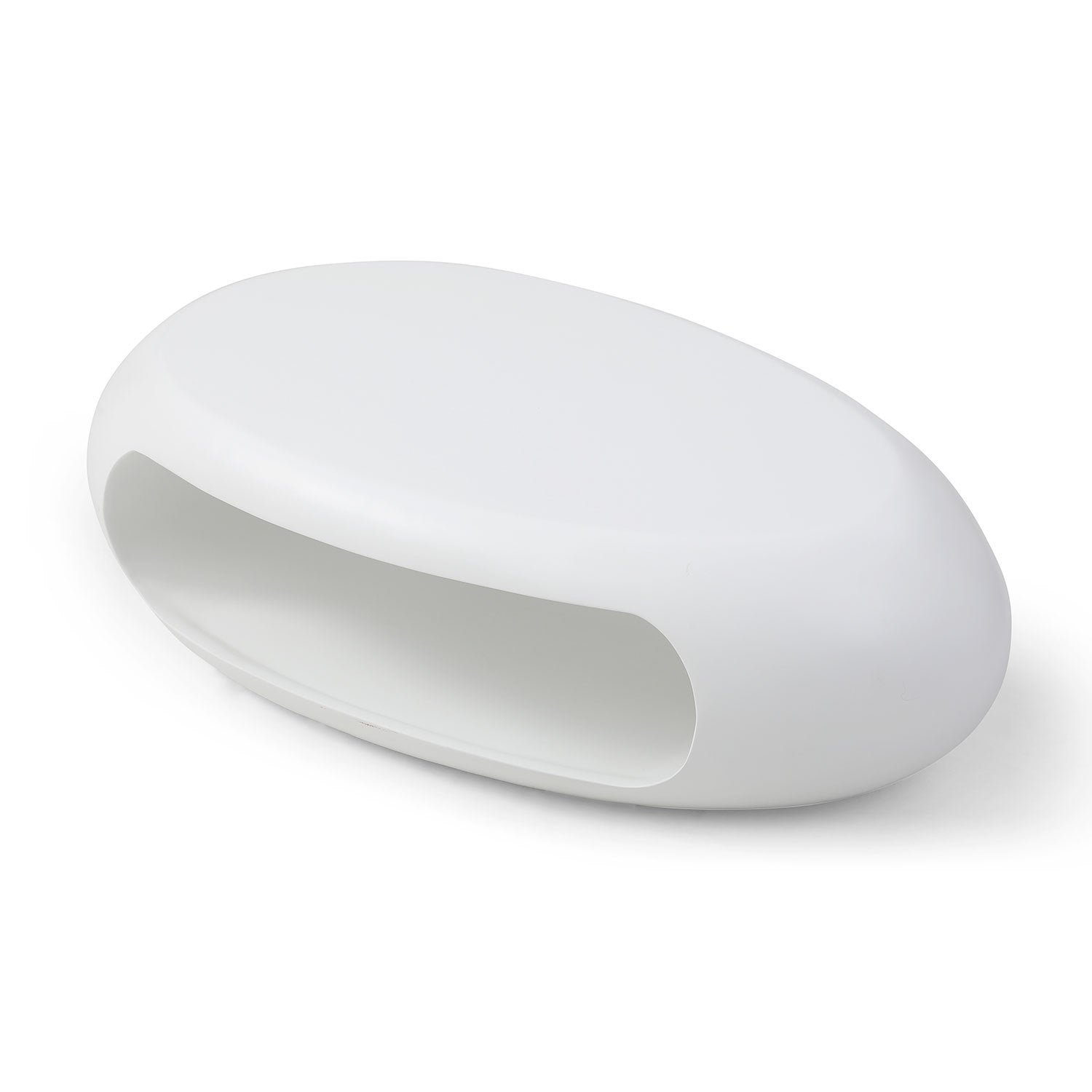 53.93" Oval Coffee Table, Sturdy Fiberglass Table For Living Room, White, No Need Assembly White Fiberglass