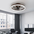 Ceiling Fans With Lights, Minimalist Ring Led Chandelier Fan With Remote Control Modern Ceiling Lamp For Bedroom Nursery Living Room Brown Iron