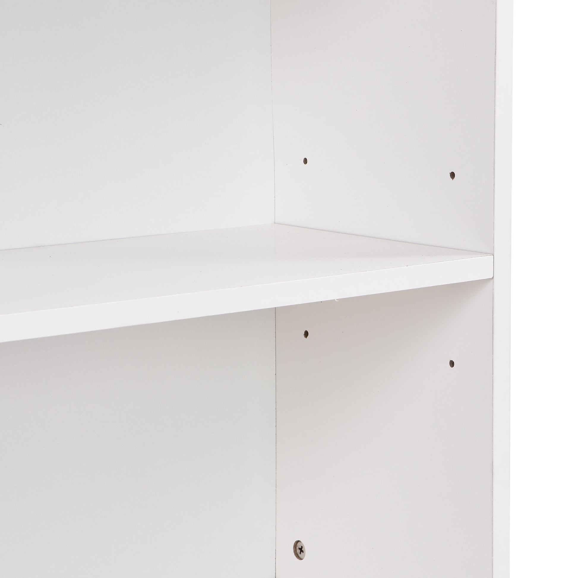 Elegant Tall Cabinet With Acrylic Board Door, Versatile Sideboard With Graceful Curves, Contemporary Bookshelf With Adjustable Shelves For Living Room, White Freestanding 5 Or More Shelves White Primary Living Space Open Storage Space Particle Board