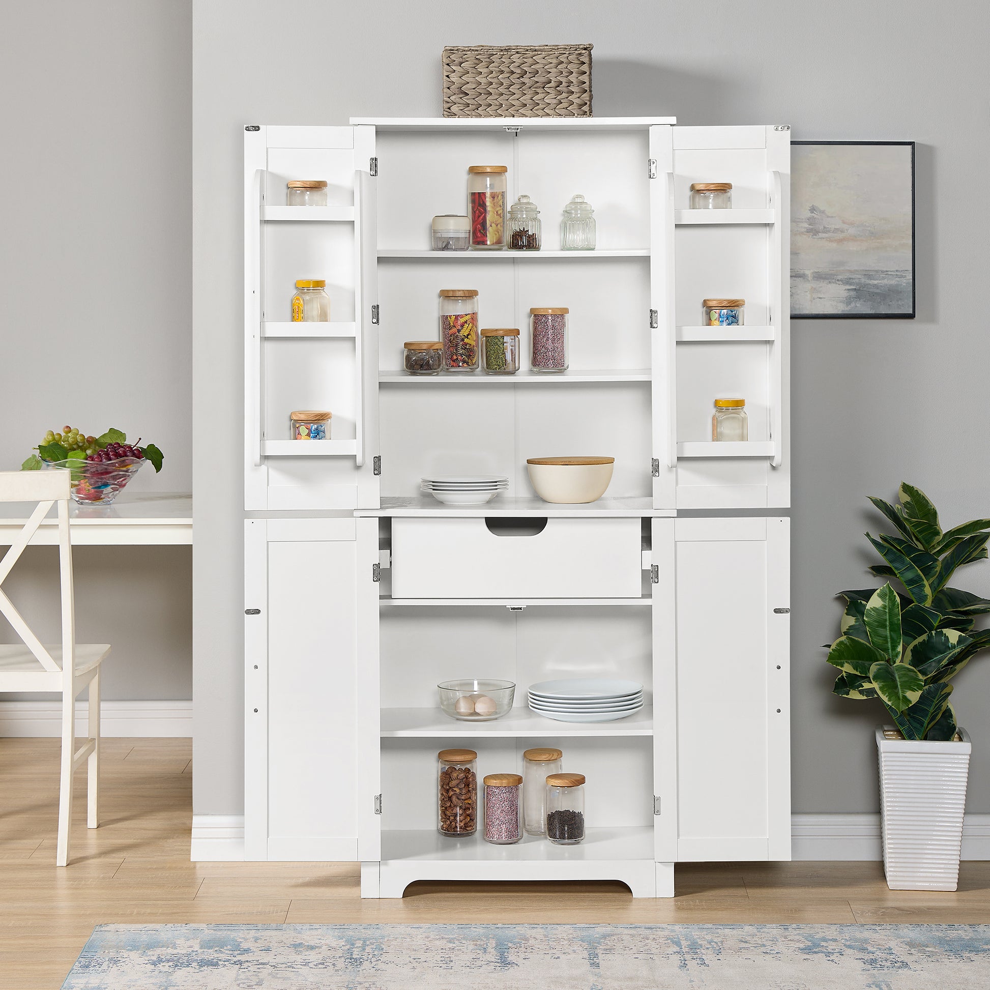 Bathroom Cabinets, Storage Cabinets, Cupboards, Storage Cabinets With Doors, Display Cabinets With Open Shelves, Freestanding Living Room Floor Cabinets, Home Office White Mdf