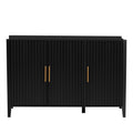 Featured Three Door Storage Cabinet With Metal Handles, Suitable For Corridors, Entrances, Living Rooms, And Study Rooms 1 2 Shelves Black Primary Living Space Shelves Included American Design Mdf