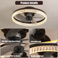 Ceiling Fans With Lights, Minimalist Ring Led Chandelier Fan With Remote Control Modern Ceiling Lamp For Bedroom Nursery Living Room Brown Iron