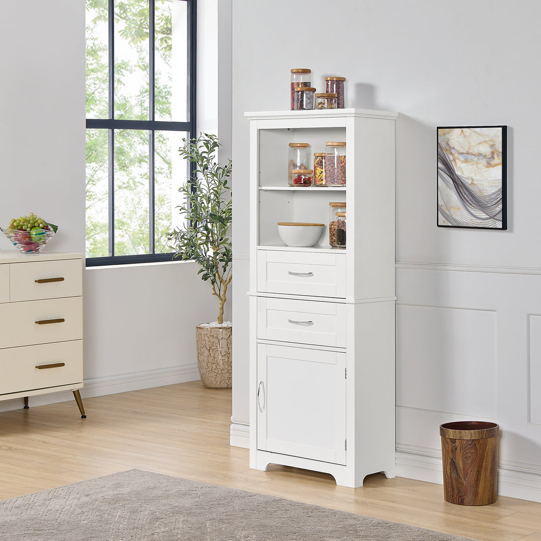 Bathroom Cabinets, Storage Cabinets, Cupboards, Storage Cabinets With Doors, Display Cabinets With Open Shelves, Freestanding Living Room Floor Cabinets, Home Office White Mdf