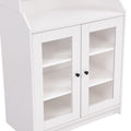 Elegant Tall Cabinet With Acrylic Board Door, Versatile Sideboard With Graceful Curves, Contemporary Bookshelf With Adjustable Shelves For Living Room, White Freestanding 5 Or More Shelves White Primary Living Space Open Storage Space Particle Board