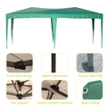 10'X20' Pop Up Canopy Outdoor Portable Party Folding Tent With 6 Removable Sidewalls Carry Bag 6Pcs Weight Bag Green Green Metal