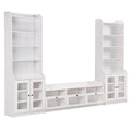 Chic Elegant Entertainment Wall Unit With Tall Cabinets, Modern Tv Console Table For Tvs Up To 65