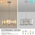 Modern Crystal Chandelier For Living Room Round Cristal Lamp Luxury Home Decor Light Fixture Transparent Modern Crystal,Iron