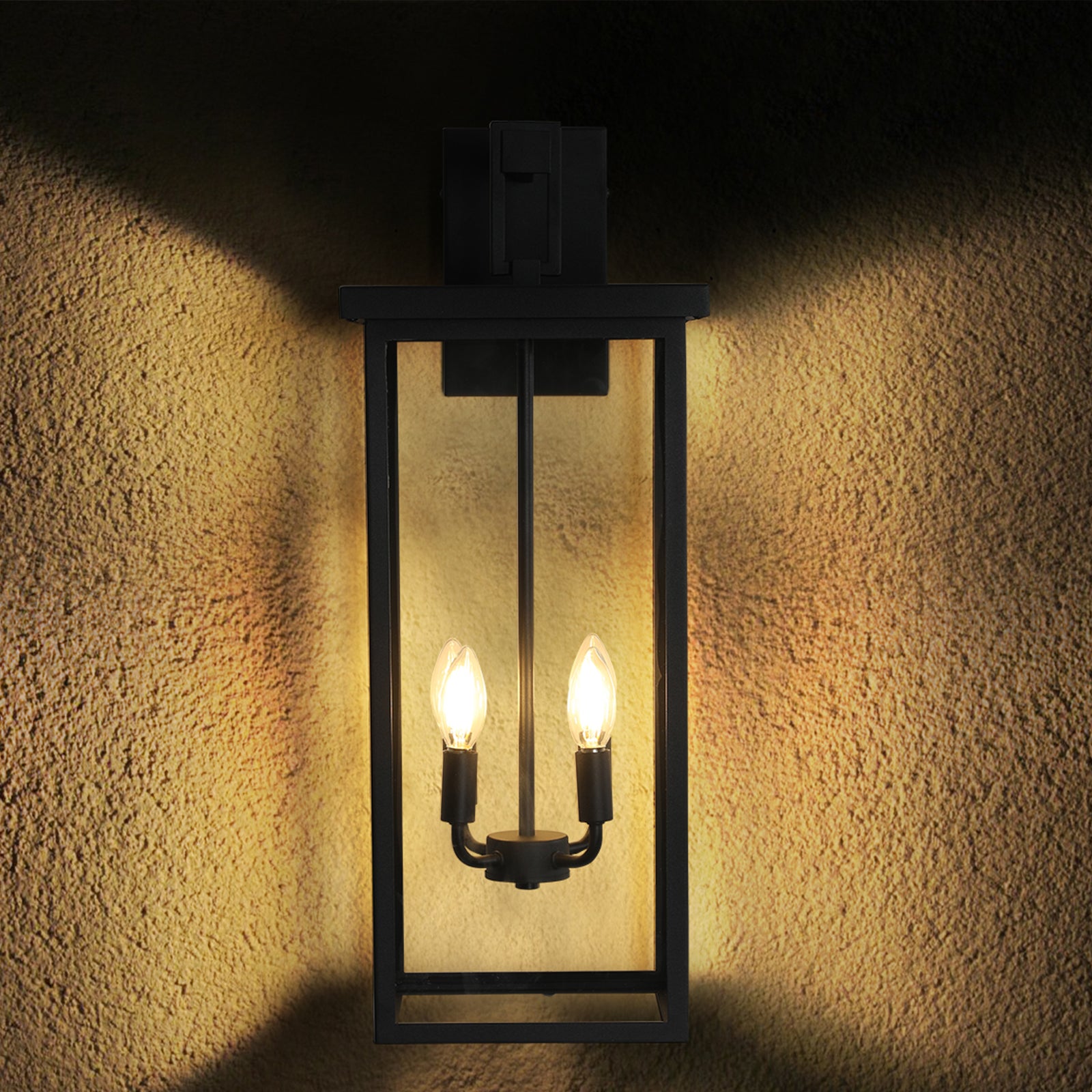 Same As W1340119951 L1013 4 Light Black Outdoor Wall Light No Bulbs Black Modern Glass Iron