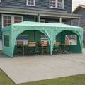 10'X20' Pop Up Canopy Outdoor Portable Party Folding Tent With 6 Removable Sidewalls Carry Bag 6Pcs Weight Bag Green Green Metal