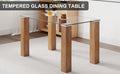 Modern Minimalist Rectangular Dining Table. Glass Desktop And Wooden Mdf Table Legs. Suitable For Restaurants And Living Rooms51