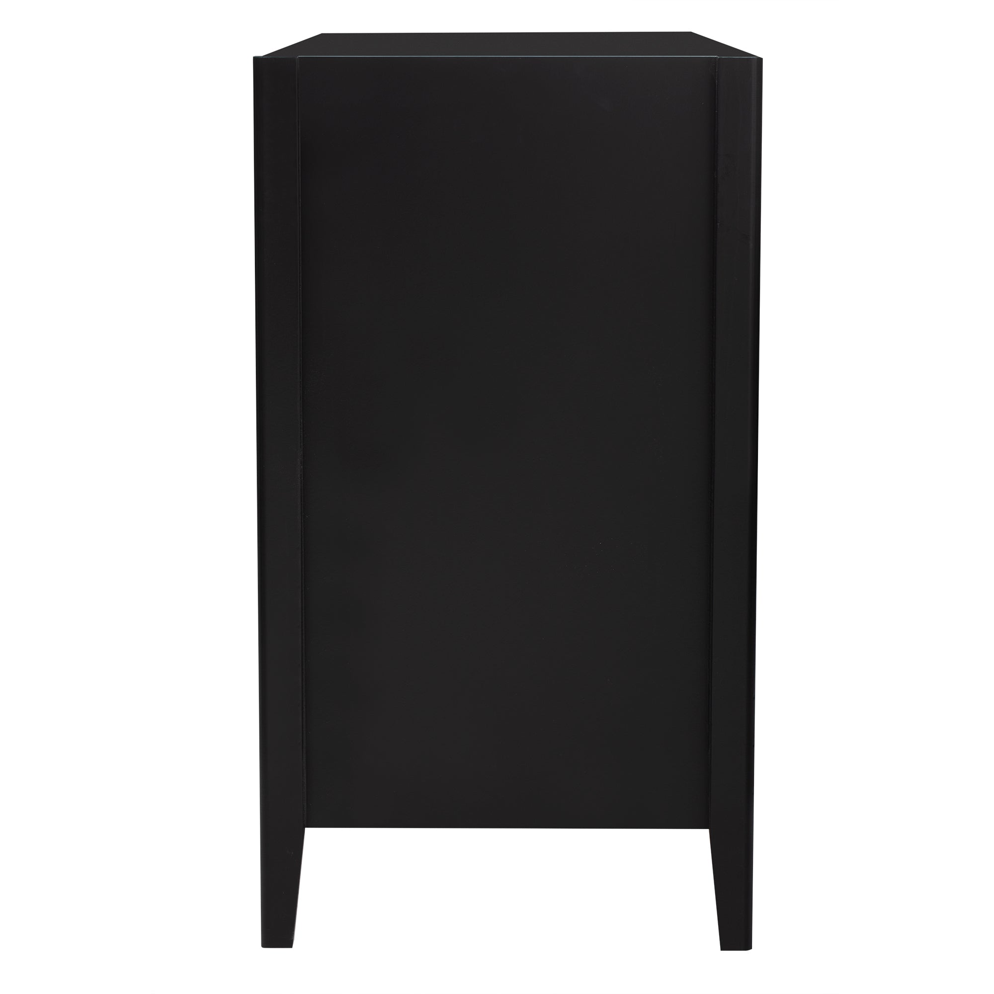 Featured Three door Storage Cabinet with Metal 1-2 shelves-black-primary living space-shelves
