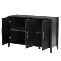 Featured Three Door Storage Cabinet With Metal Handles, Suitable For Corridors, Entrances, Living Rooms, And Study Rooms 1 2 Shelves Black Primary Living Space Shelves Included American Design Mdf