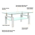 White Coffee Table, Clear Coffee Table, Modern Side Center Tables For Living Room, Living Room Furniture White Glass