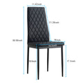 Dining Chair Set For 6 Black Pu