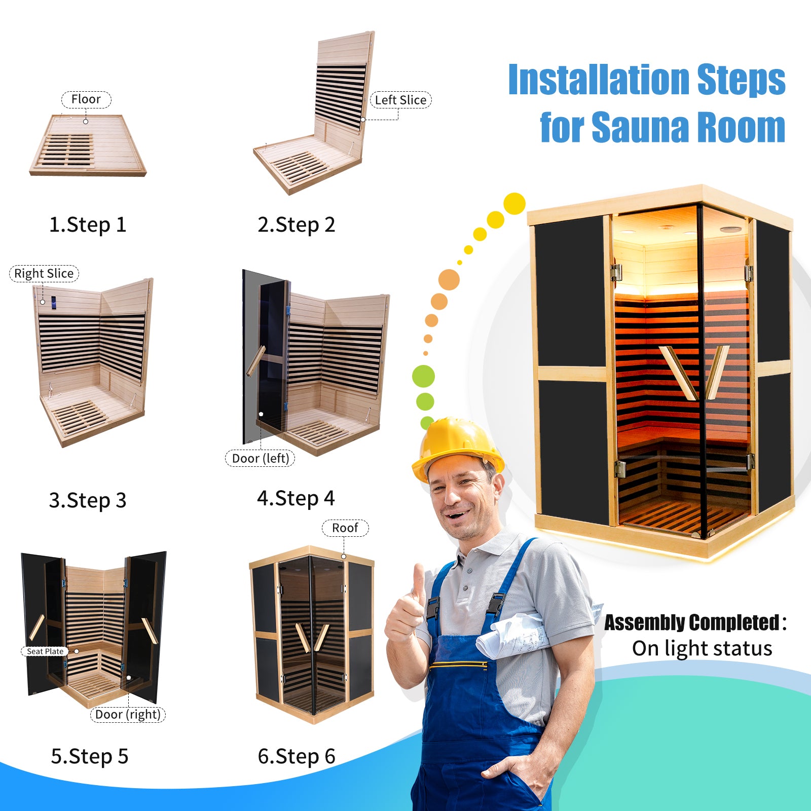 Double Person V Shaped Far Infrared Sauna Room Natural Bedroom Solid Wood