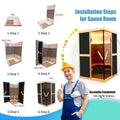 Double person V shaped far infrared sauna room natural-bedroom-solid wood